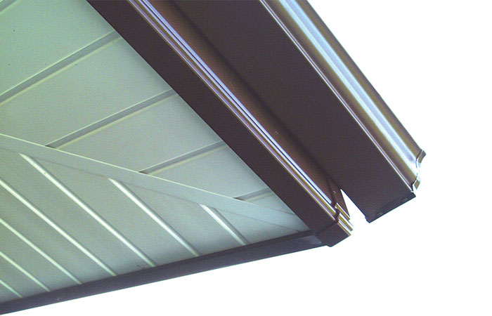 Soffits with brown guttering