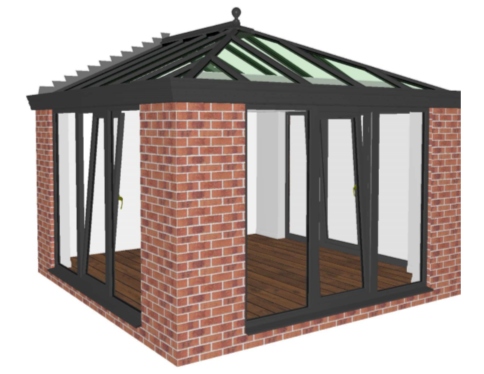 CGI design of a ultraframe roof extension.